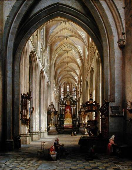 Interior of a Church od Jules Victor Genisson