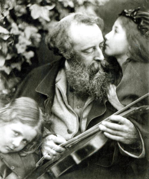 The Whisper of the Rose, a portrait of George Frederick Watts (1817-1904) (b/w photo)  od Julia Margaret Cameron