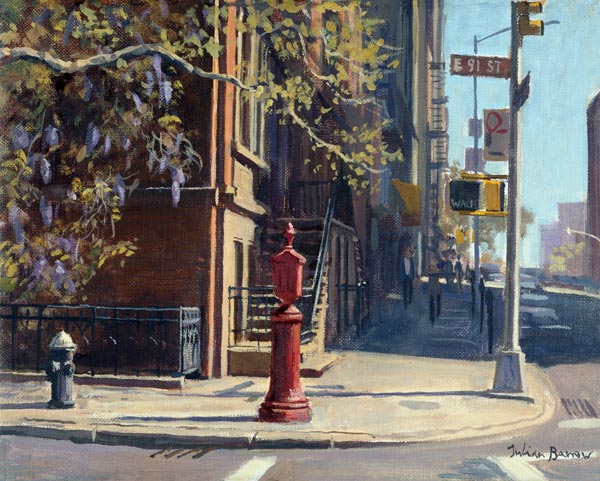 91st Street at Lexington Avenue (oil on canvas)  od Julian  Barrow