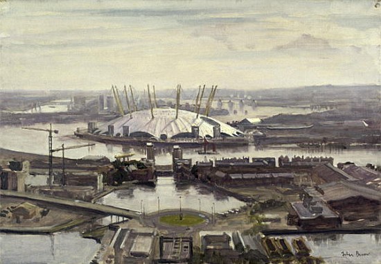 The Millennium Dome from Canary Wharf (oil on canvas)  od Julian  Barrow