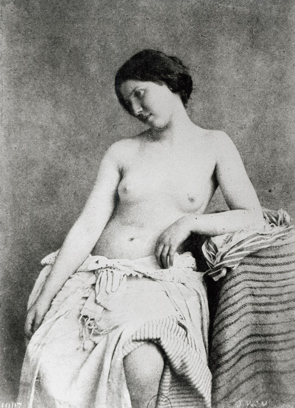 Nude Female Model, c.1850 (b/w photo)  od Julien Vallou de Villeneuve