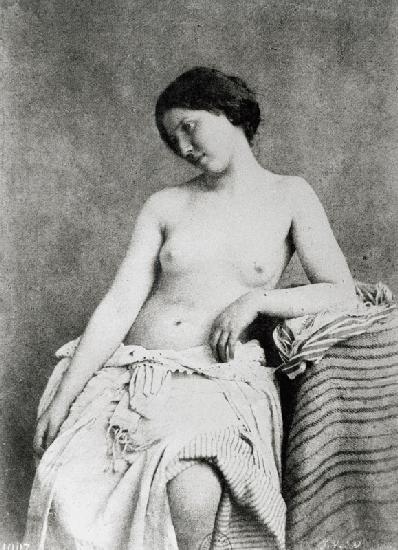 Nude Female Model, c.1850 (b/w photo) 