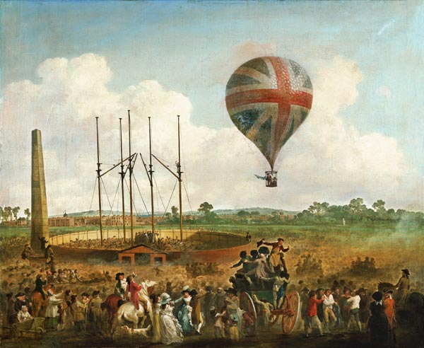 George Biggins advancement in Lunardis balloon od Julius Caesar Ibbetson