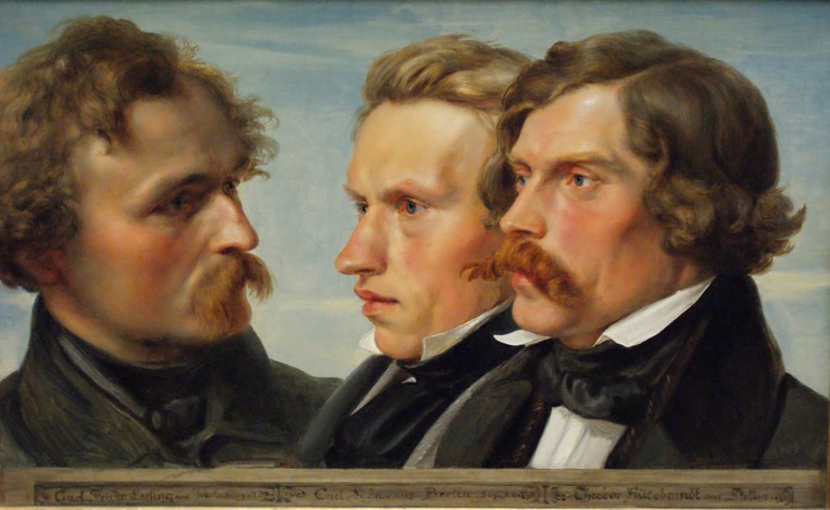 Young Düsseldorf. Group portrait of the painters Karl Friedrich Lessing, Carl Ferdinand Sohn and The od Julius Hübner