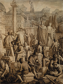 Ludwig I. appoints the German artists staying in Rome to Munich od Julius Schnorr von Carolsfeld
