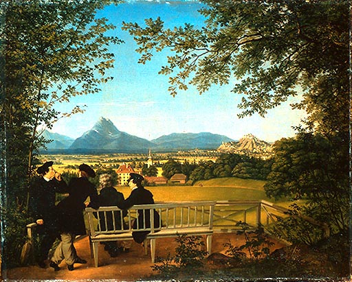 Aussicht vom Gaisberg auf Salzburg od Julius Schoppe d.Ä.