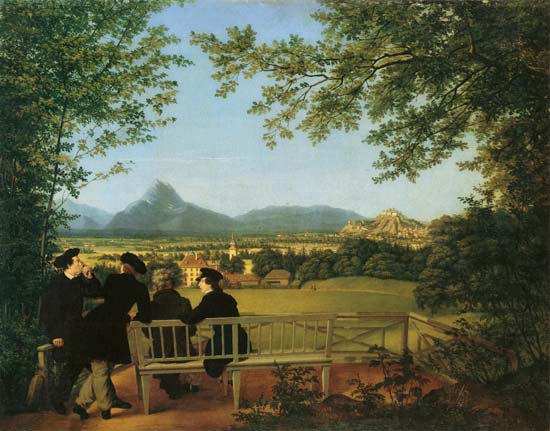 View of the Gaisberg of Salzburg od Julius Schoppe d.Ä.