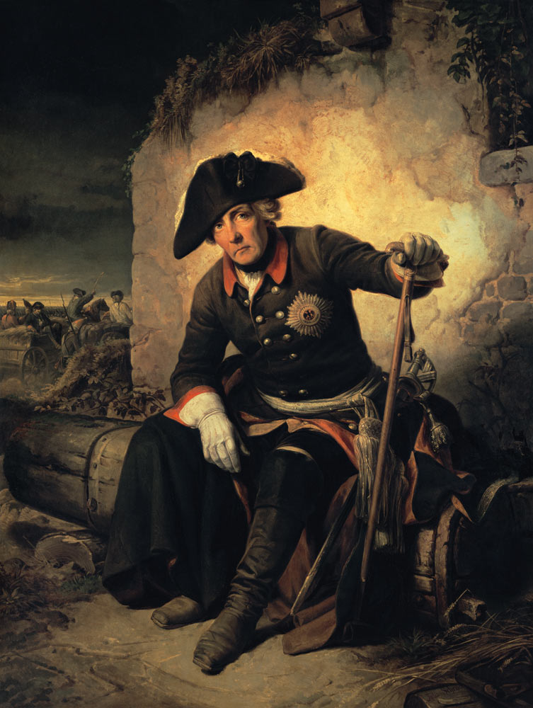 Friedrich II. after the battle of Kolin od Julius Schrader
