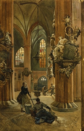 Interior of the Church of St. Nicholas, Berlin od Julius the Younger Jacob