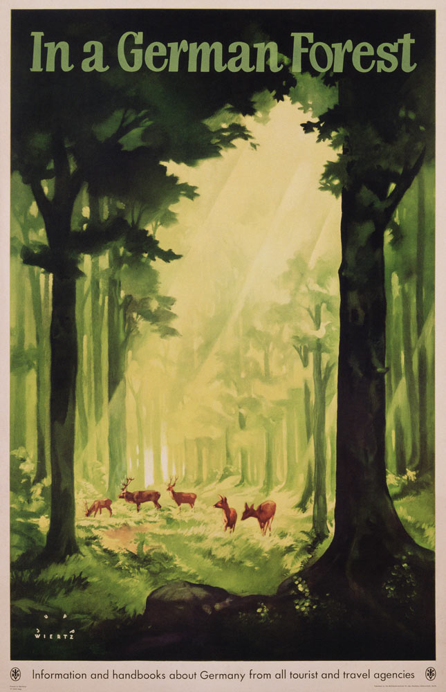 'In a German Forest', poster advertising tourism in Germany od Jupp Wiertz