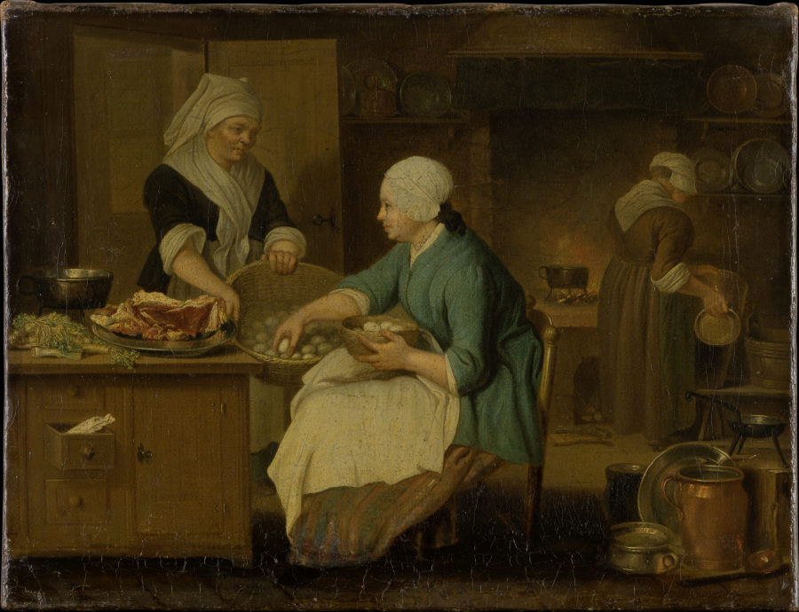 Kitchen Interior with Three Women od Justus Juncker