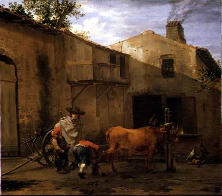 A Smith Shoeing an Ox od Karel Dujardin
