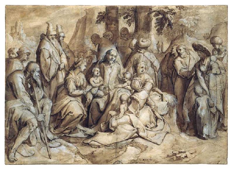 Christus segnet die Kinder od Karel Van Mander