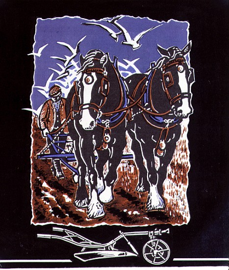 The Plough, 1997 (linocut and w/c on paper)  od Karen  Cater