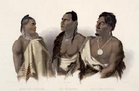 A Missouri Indian, an Oto Indian and the Chief of the Puncas, plate 7 from 'Travels in the Interior