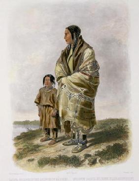 Dacota Woman and Assiniboin Girl, plate 9 from volume 2 of `Travels in the Interior of North America