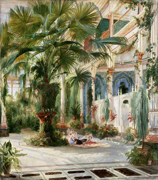 Interior of the Palm House at Potsdam od Carl Eduard Ferdinand Blechen