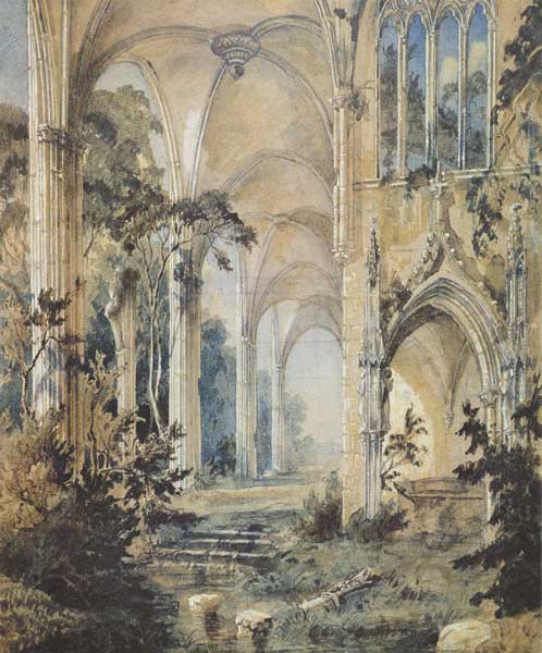 Gothic Church ruin od Carl Eduard Ferdinand Blechen
