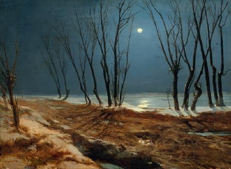 Landscape in Winter at Moonlight