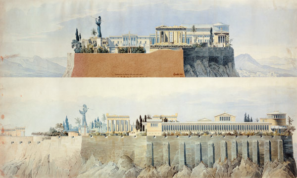 Views on the Akropolis toward East and North od Karl Friedrich Schinkel