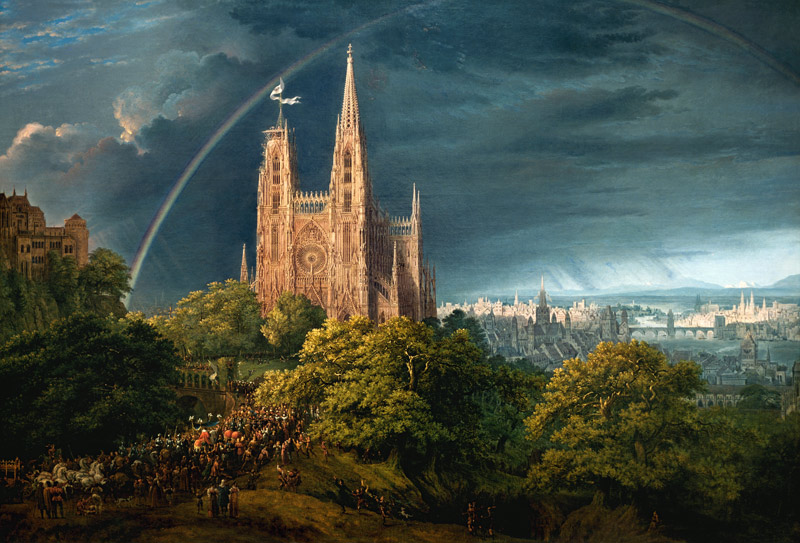 Cathedral (town at the river) od Karl Friedrich Schinkel