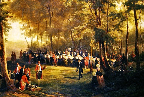 Lunch Given Louis-Philippe (1773-1850) for Queen Victoria (1819-1901) in the Forest of Eu, 6th Septe od Karl Girardet