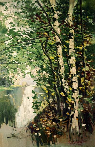 birches at the river od Karl Hagemeister