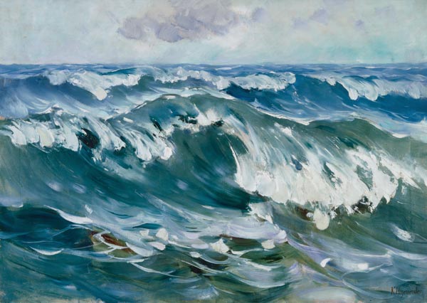 Die Welle (Meeresbrandung) od Karl Hagemeister