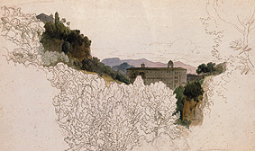 Italian landscape with cloister od Karl Heinrich Dreber