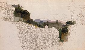 Italian landscape with cloister
