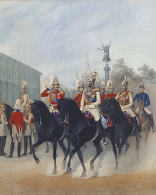 Zar Nikolaus I. und Grossfürst Alexander in St. Petersburg od Karl Karlowitsch Piratsky