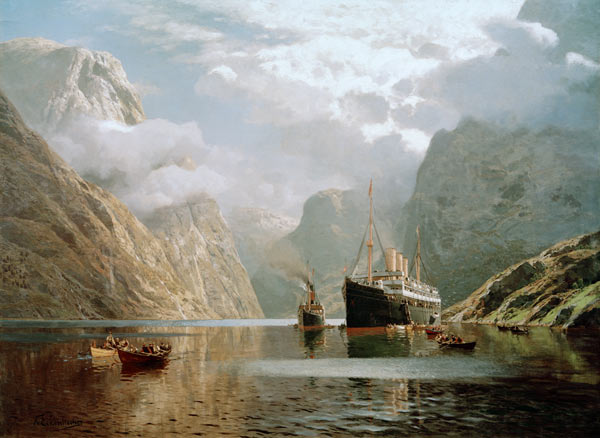 Die Auguste Victoria im Naeröfjord od Karl Paul Themistocles von Eckenbrecher