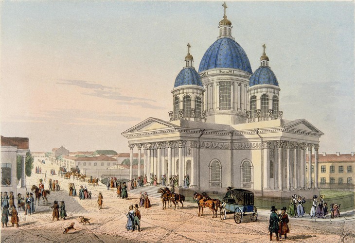 The Trinity Cathedral of the Izmailovsky Regiment in Saint Petersburg od Karl Petrowitsch Beggrow