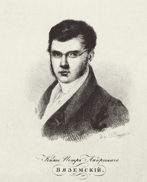 Portrait of the Poet Prince Pyotr A. Vyazemsky (1792-1878) od Karl Petrowitsch Beggrow