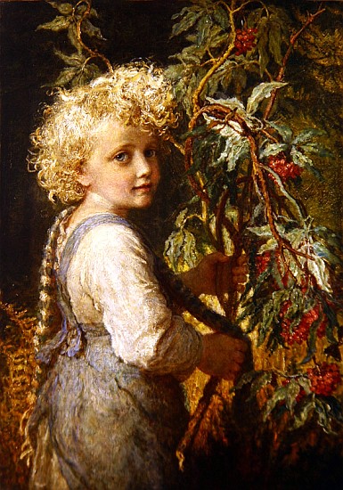 Gathering Red Berries od Karl Wilhelm Friedrich Bauerle