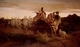 Yoke of oxen returning home od Károly Lotz