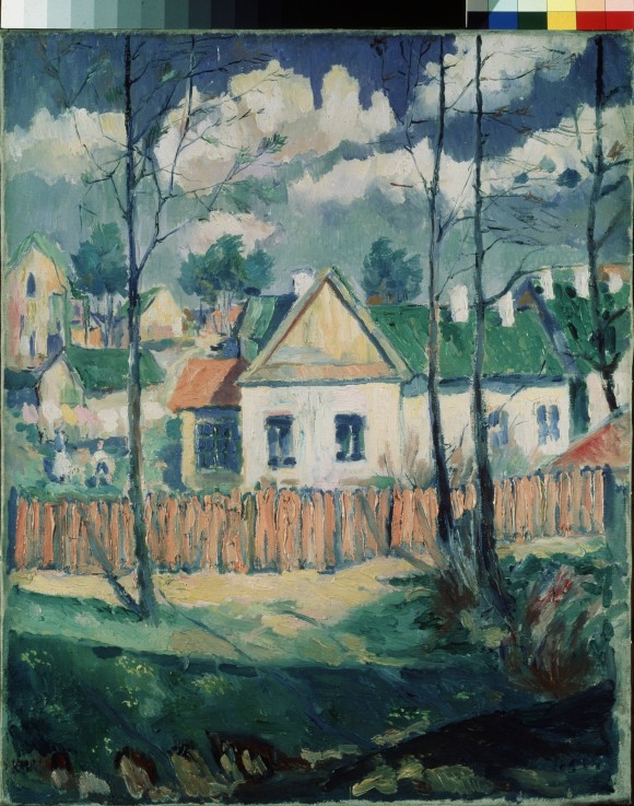 Spring. Landscape with a small house od Kasimir Severinovich Malewitsch