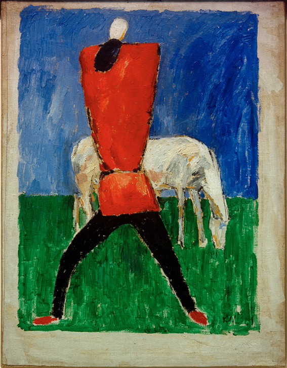 Mann und Pferd od Kasimir Severinovich Malewitsch