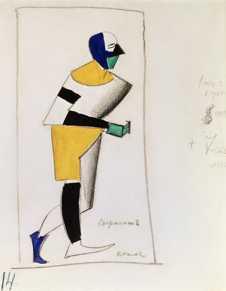 Sportsman. Costume design for the opera Victory over the sun by A. Kruchenykh od Kasimir Severinovich Malewitsch
