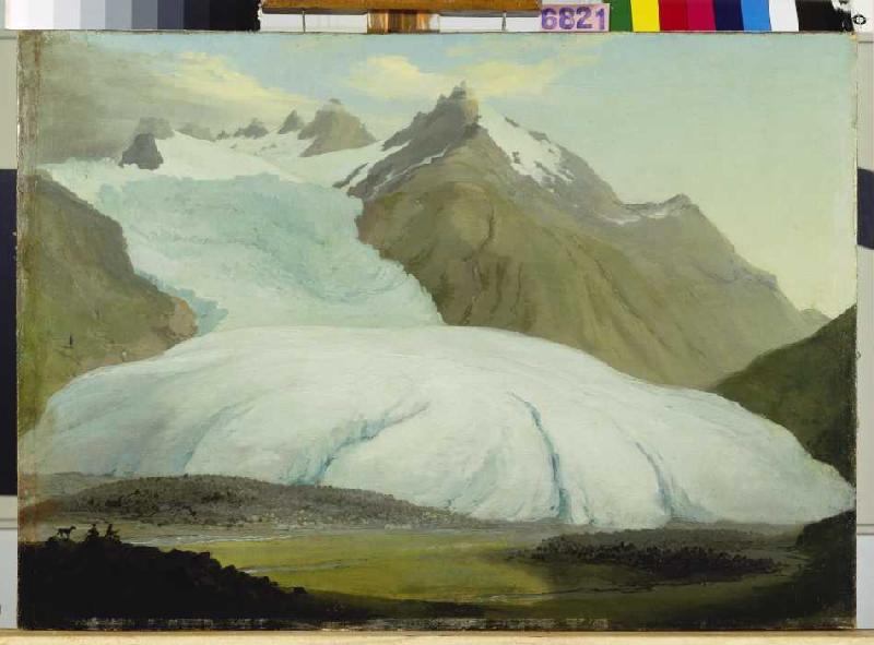 The Glacier Rhone from the valley bottom above Gletsch od Kaspar Wolf