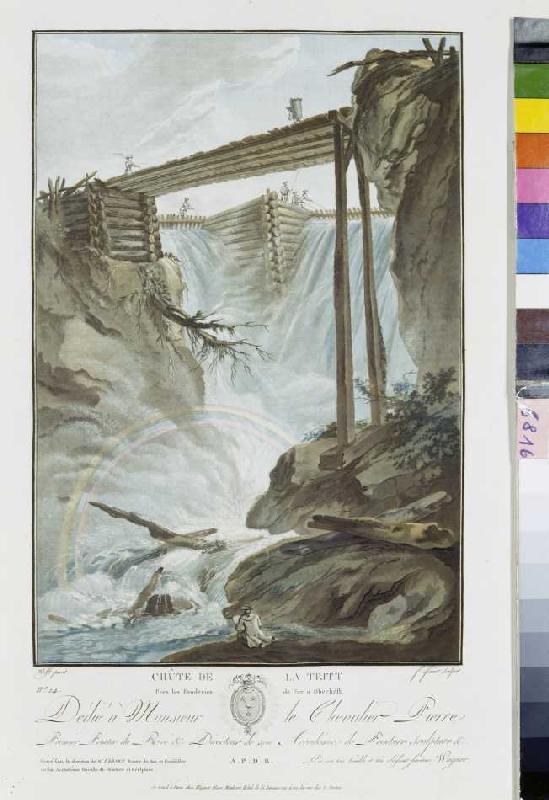 The weir at Mühletal eastern of Innentkirchen, study to the oil painting od Kaspar Wolf