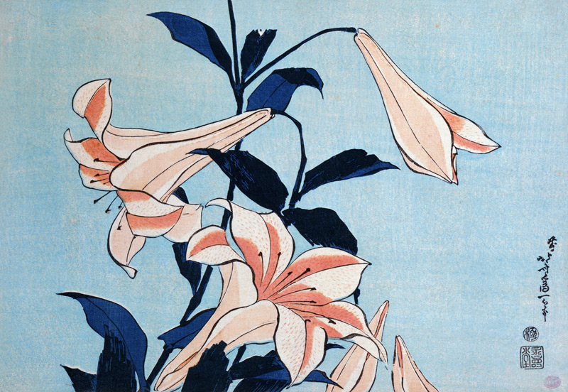 Lilies od Katsushika Hokusai