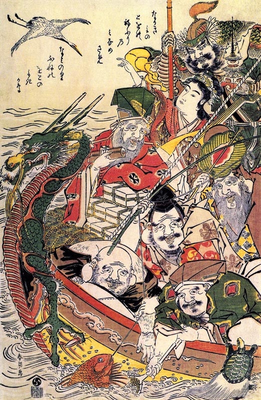 Seven Gods of Good Fortune od Katsushika Hokusai