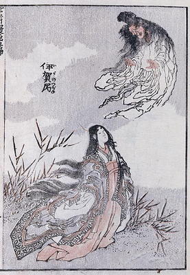 A witch and a woman, from a Manga (colour woodblock print) od Katsushika Hokusai