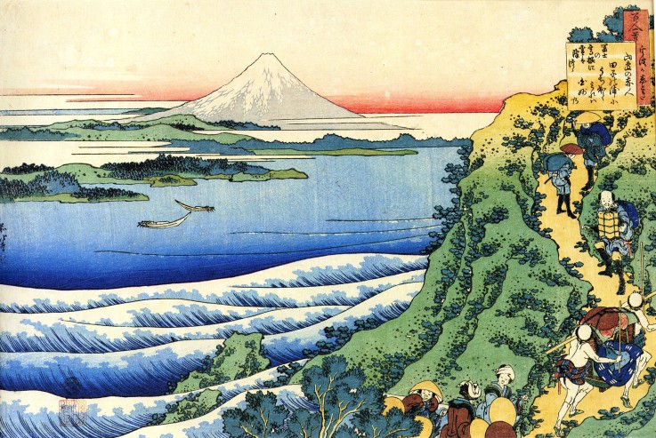 From the series "Hundred Poems by One Hundred Poets": Yamabe no Akahito od Katsushika Hokusai