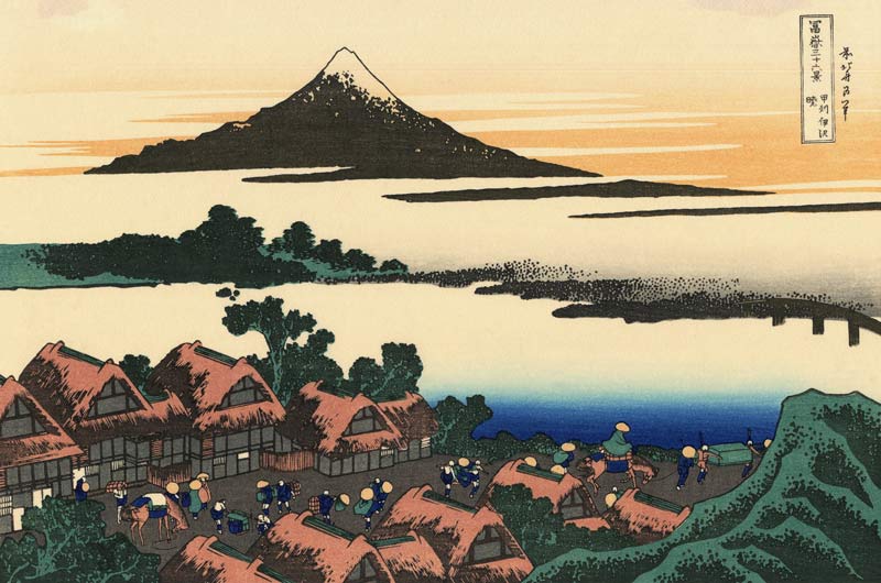 Dawn at Isawa in the Kai province (from a Series "36 Views of Mount Fuji") od Katsushika Hokusai