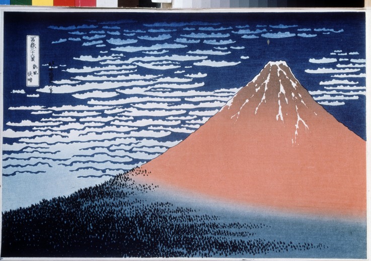 Red Fuji (from a Series "36 Views of Mount Fuji") od Katsushika Hokusai