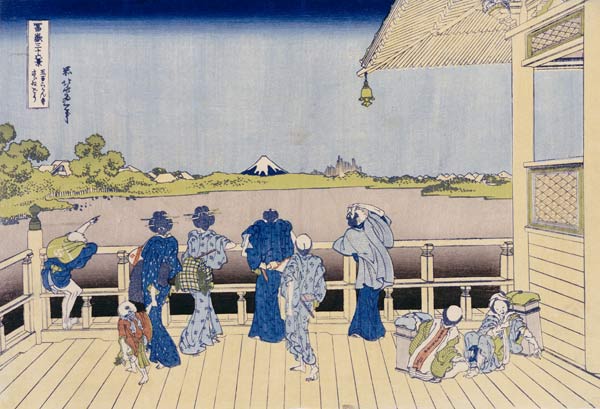Sazai Hall Of Five-Hundred-Rakan Temple od Katsushika Hokusai