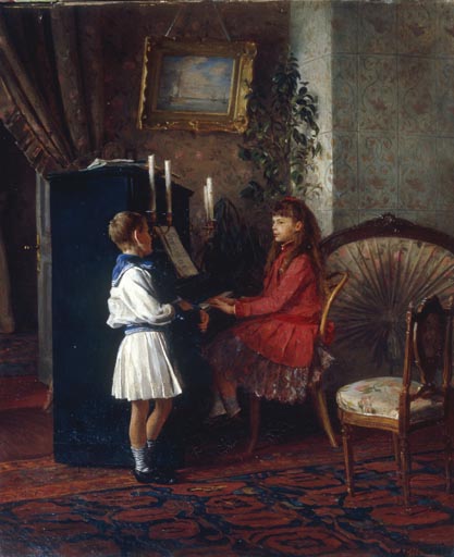 Kinder am Klavier od Kirill Wikentjewitsch Lemoch
