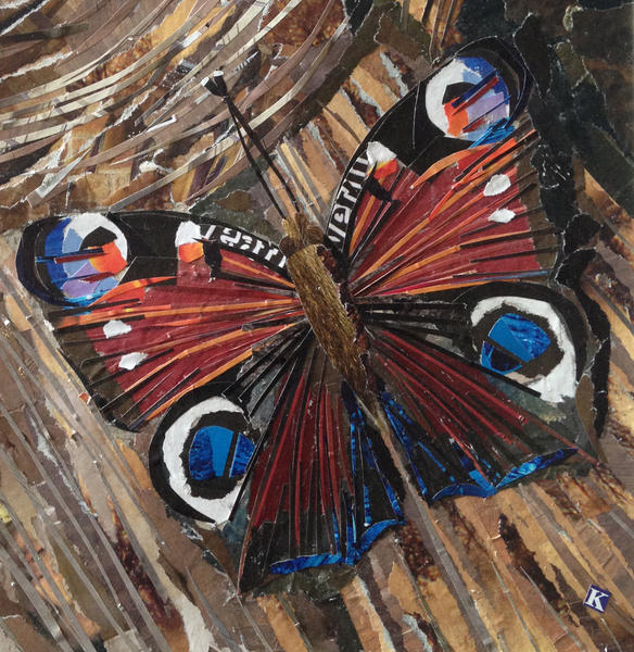 Awaken Peacock Butterfly On Woodpile od Kirstie Adamson